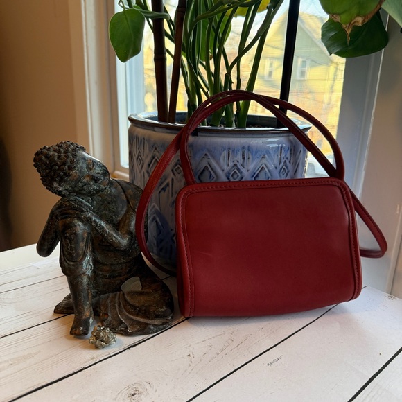 Coach Handbags - COACH | Vintage Red Disco Bag, Made in Costa Rica (1998) #9048